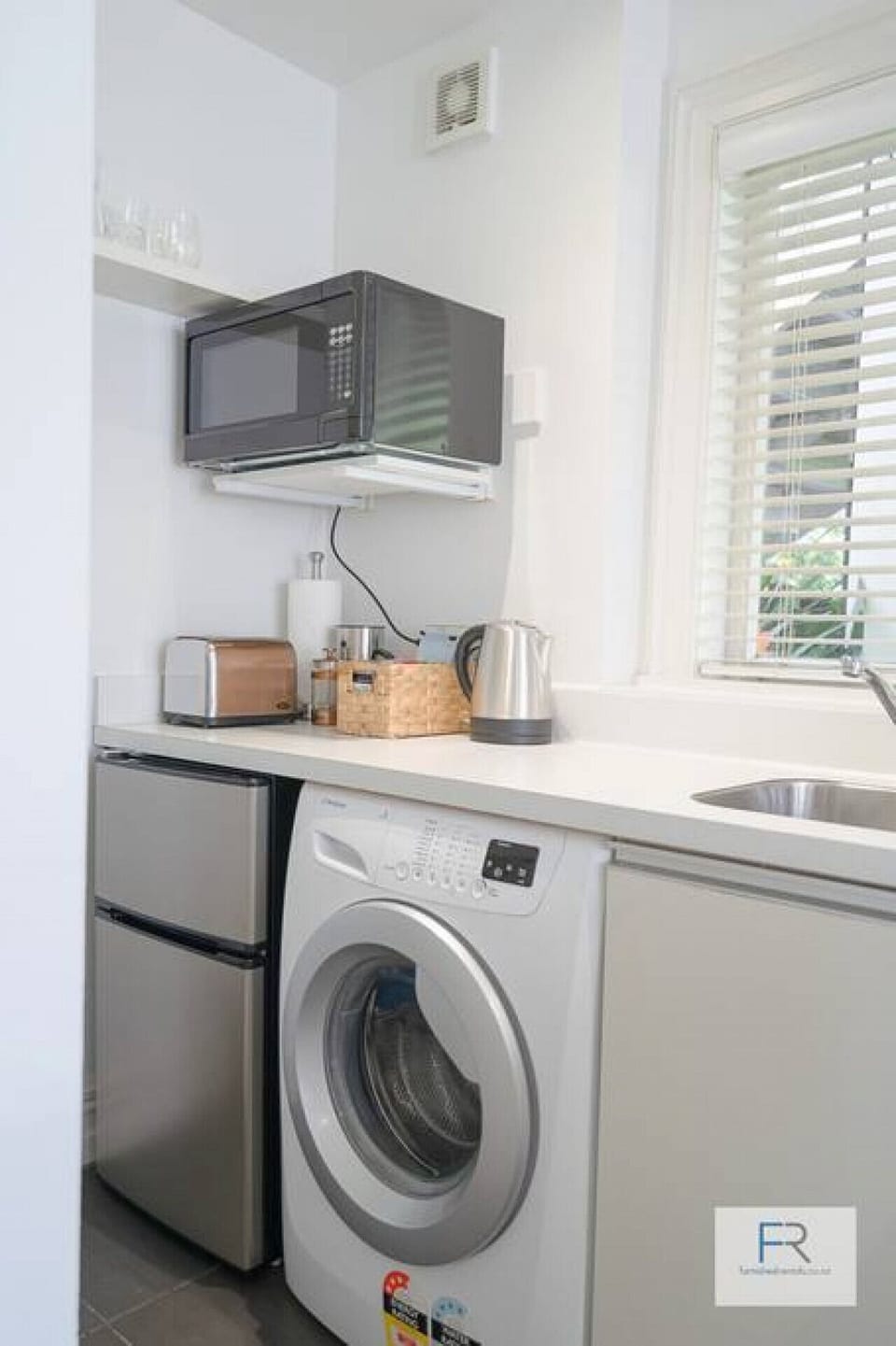 Microwave, Mini Fridge and Washer