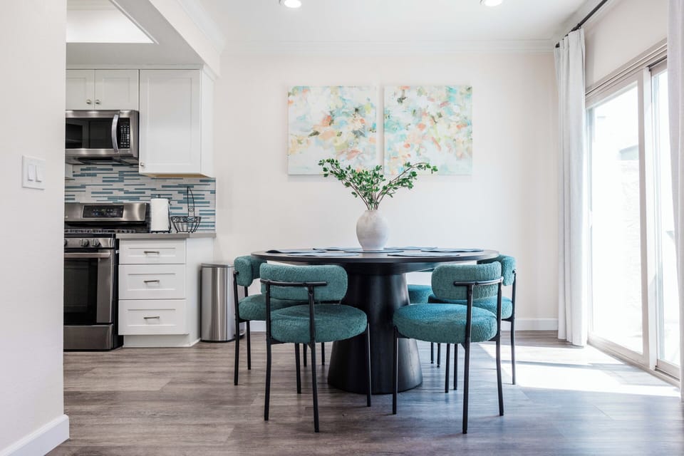 Dining area full of natural sunlight