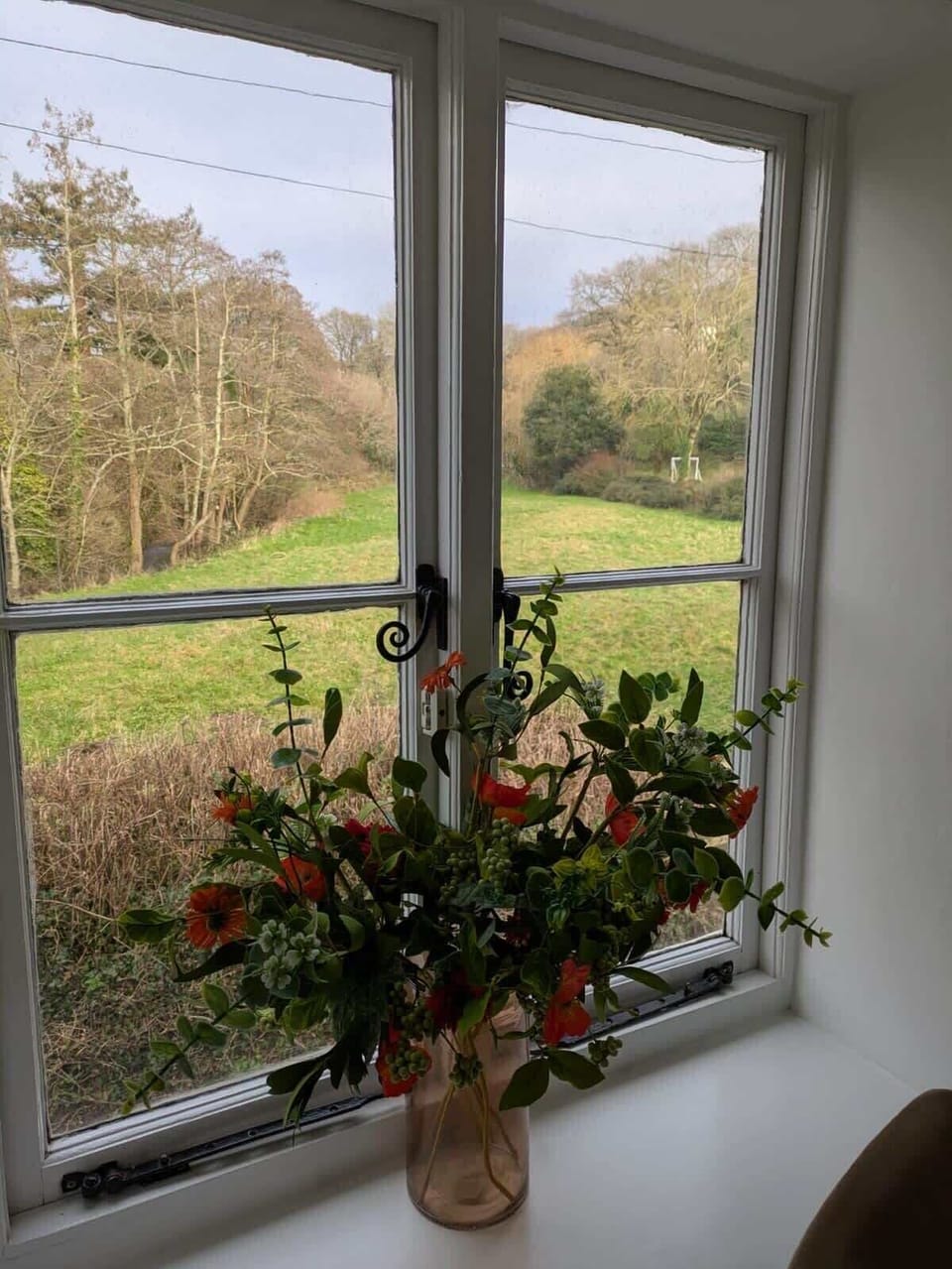A beautiful view of the privately owned field of Little Buckley. from the second bedroom. 