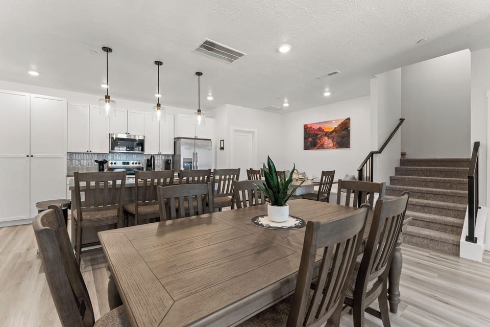 Dining Room Table and Kitchen