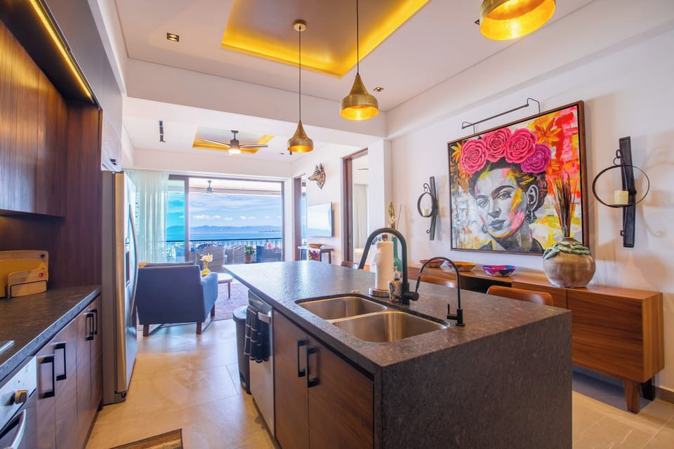 Sleek and fully-equipped kitchen