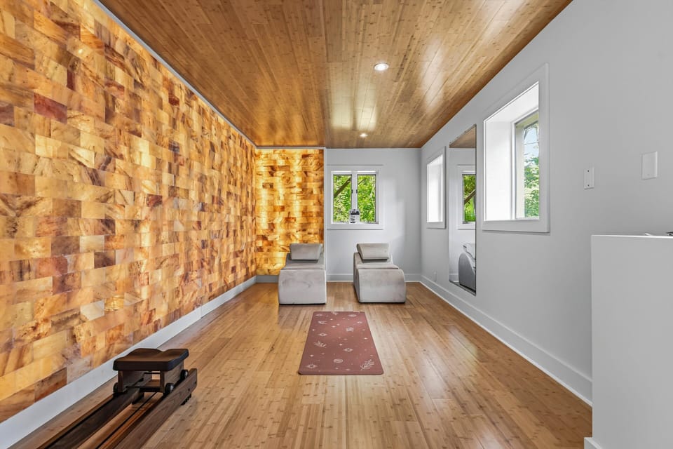Loungers provided to take in the calm of your private salt room. 