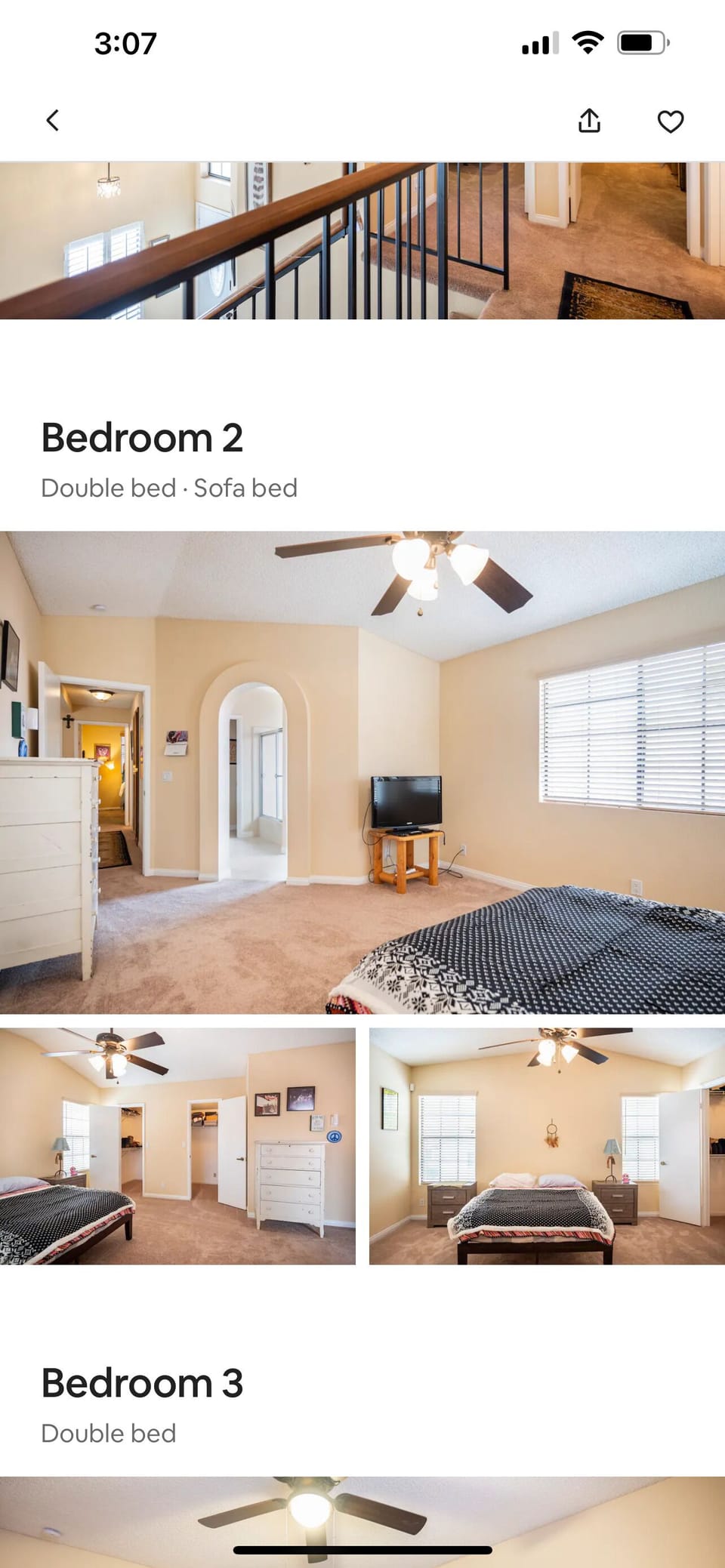3 bedrooms, iron/ironing board, WiFi, bed sheets