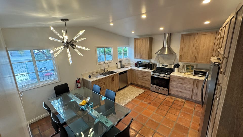 Dine in Kitchen with every appliance and starter a chef could need.