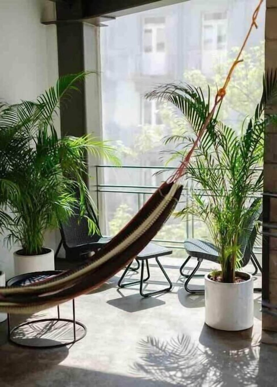 hammock in balcony with lovely view