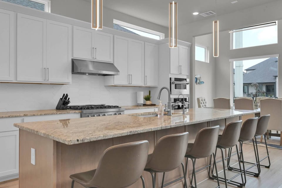 Beautiful kitchen with water views