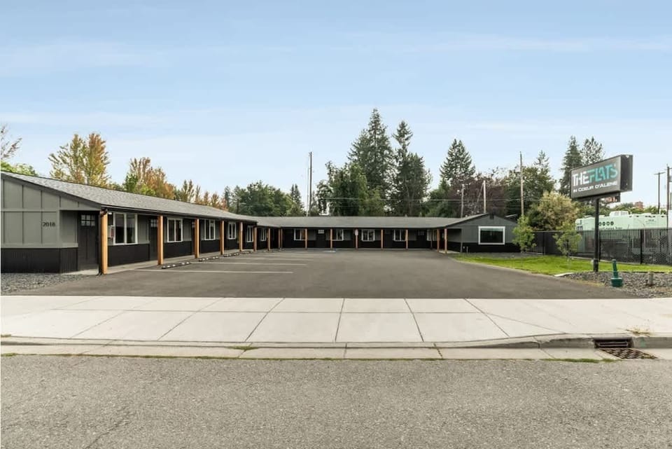 Free parking in the lot with additional free street parking on the east side of the building 