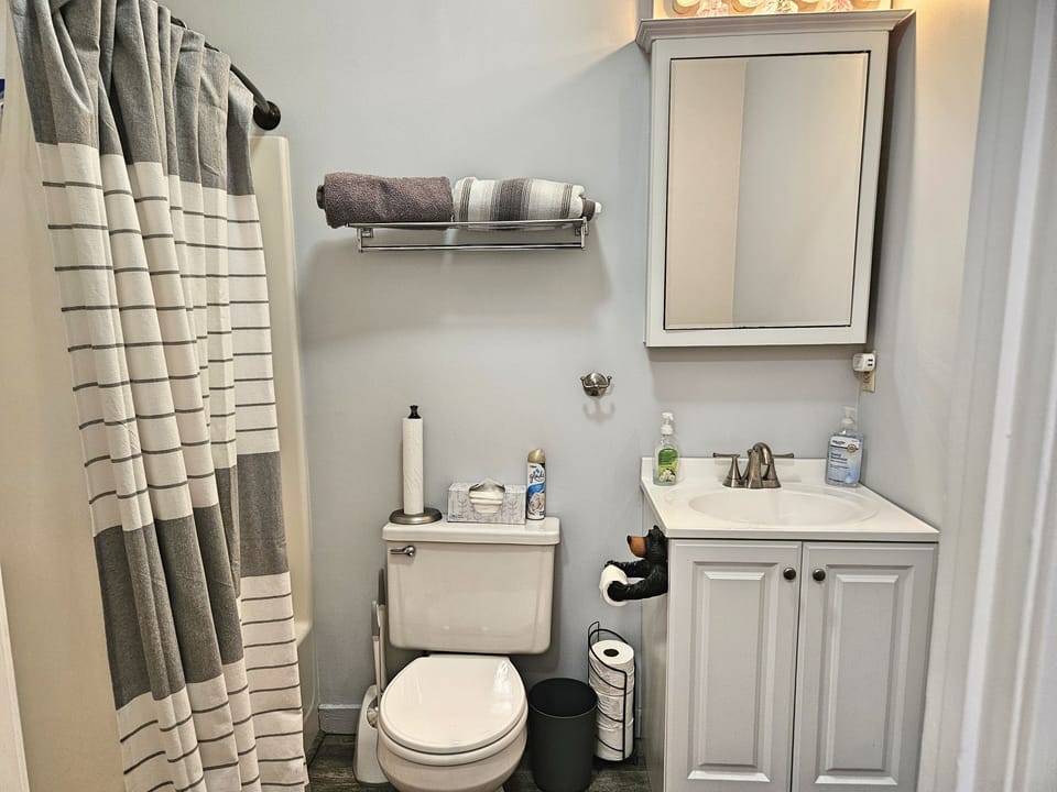 Full bathroom on left
