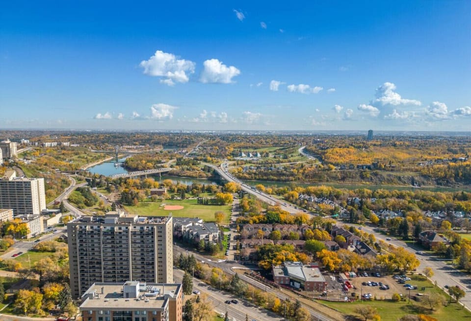 Drone view of the apartment.
