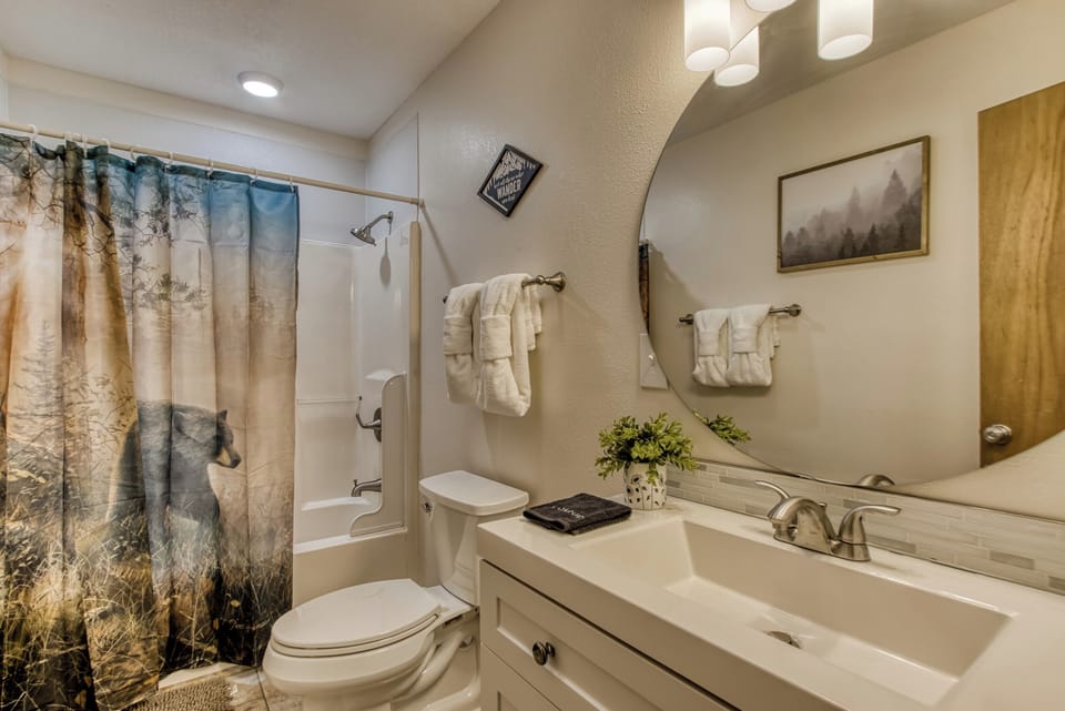 Lower bathroom with bathtub/shower