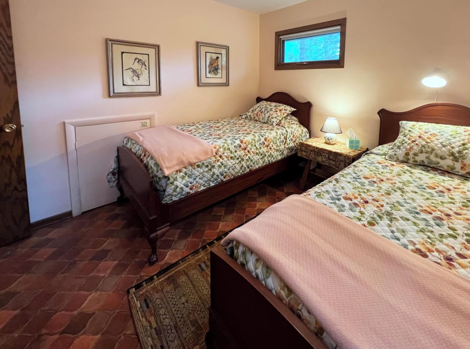 Main level bedroom with 2 twin beds