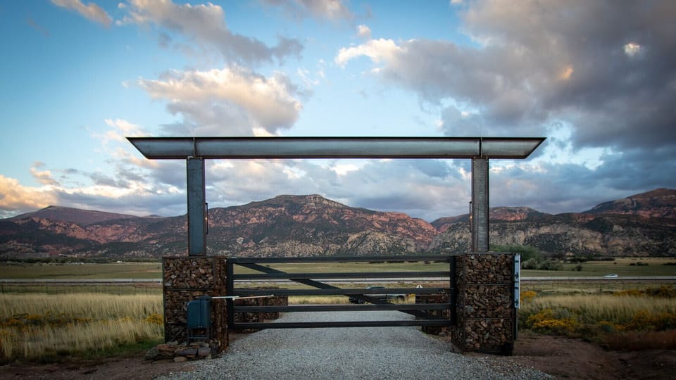 Main gate to the ranch (rear)