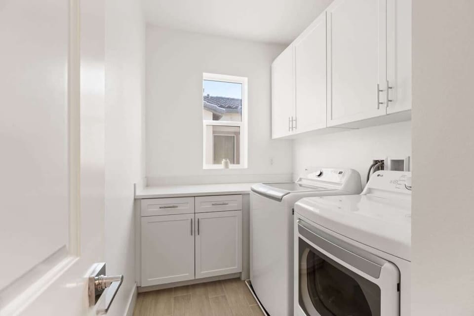 Washer and dryer available.
