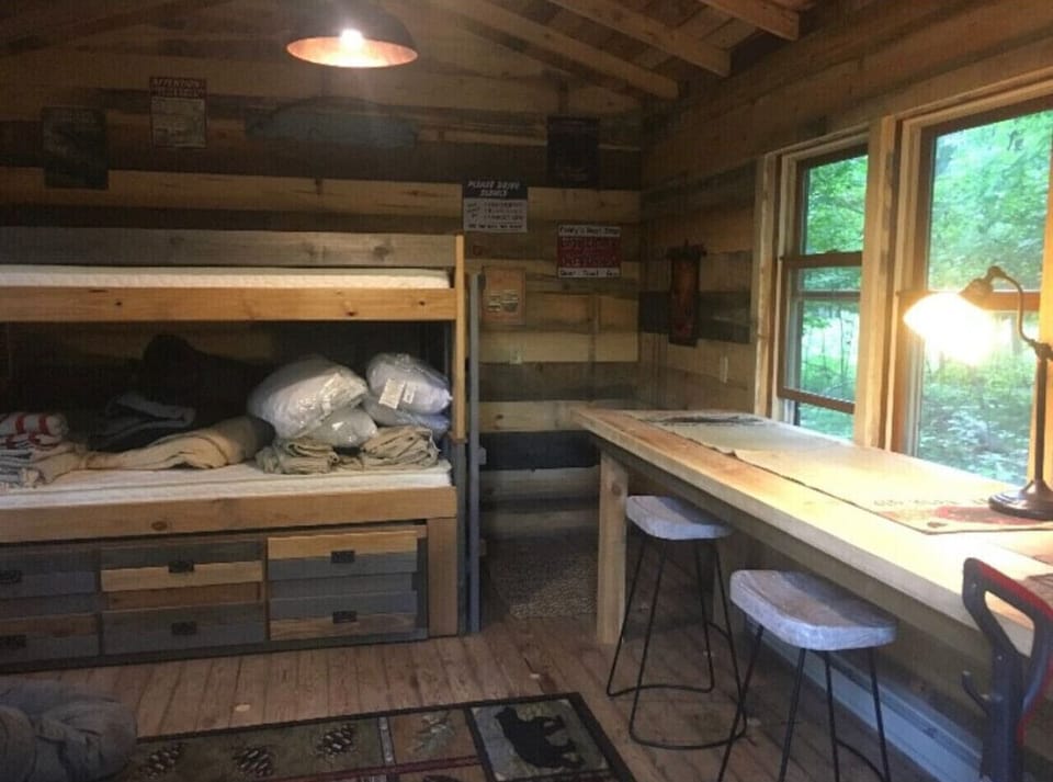 The Bunkhouse has two full-sized bunks, as well as one twin bunk trundle.