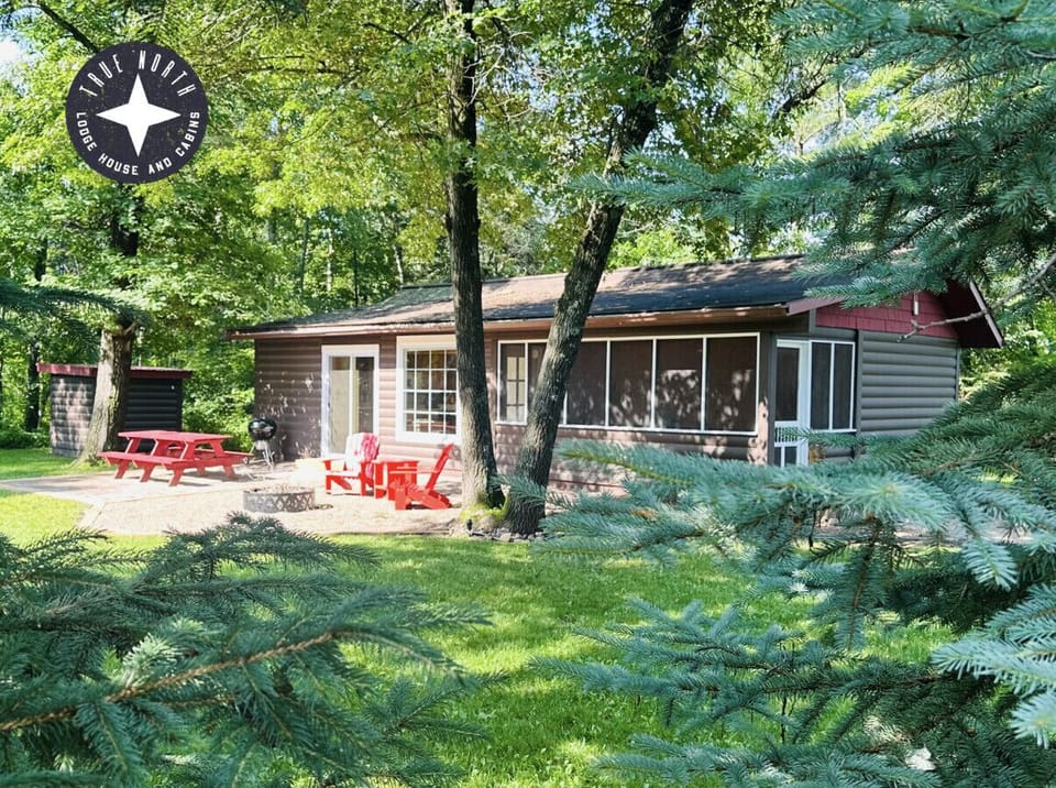 The Little Cabin at True North, facing the interior yard and tennis court