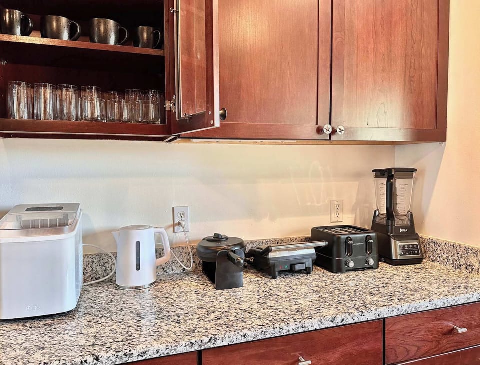 Coffee and essentials station for your morning routine.
