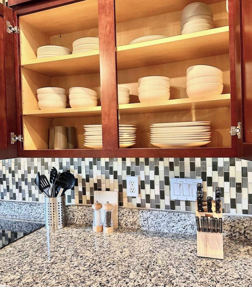 Organized pantry with plenty of storage space.