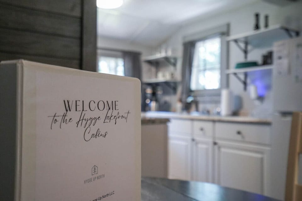 Cabin 2 - Kitchen and guest book