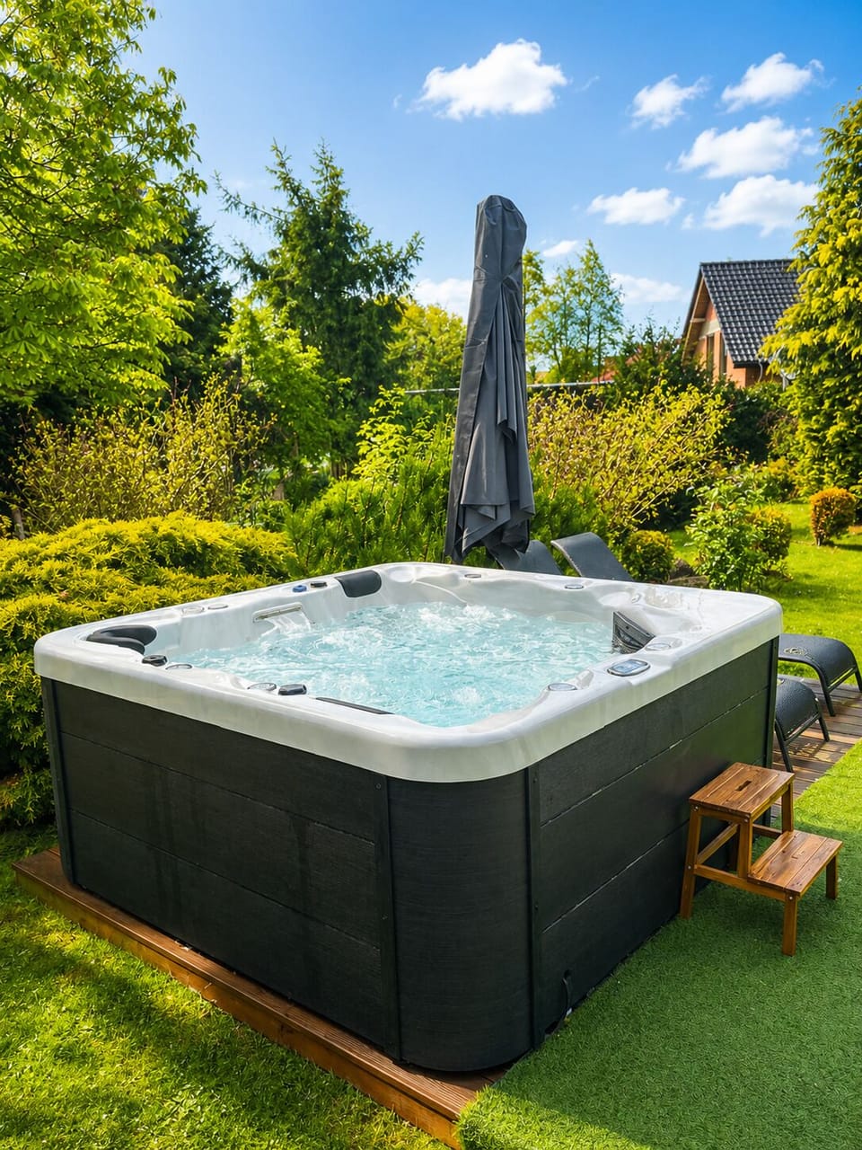 Outdoor spa tub