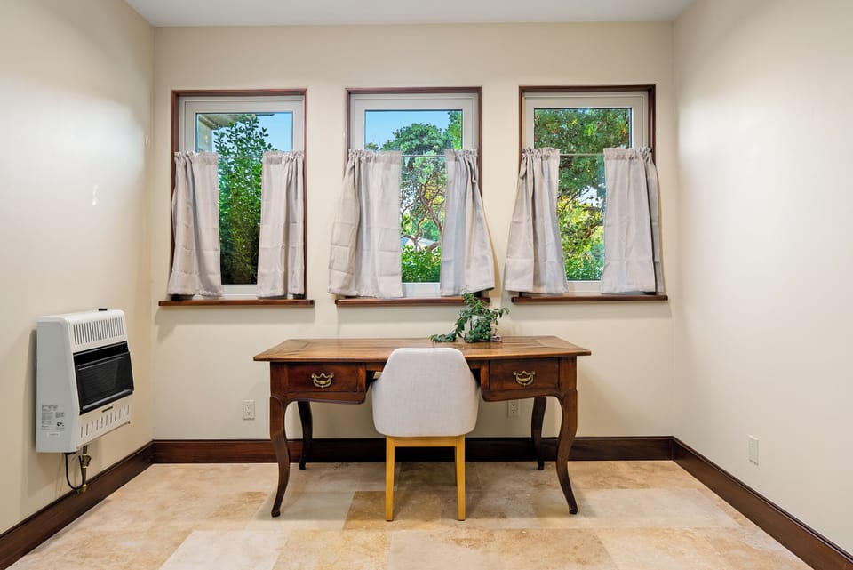 Desk in the primary bedroom