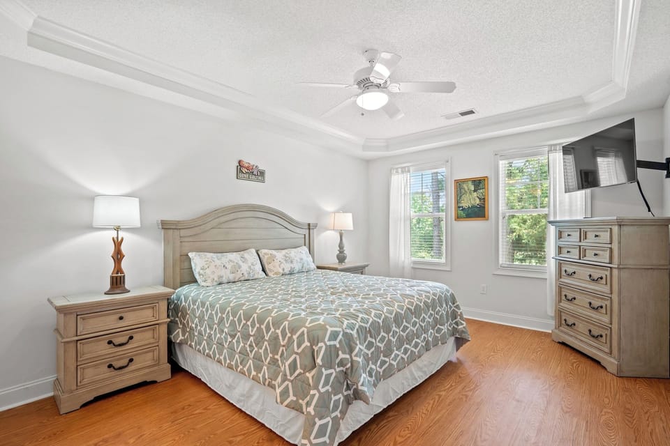 Relax after a day at the beach in your private room watching your favorite show.
