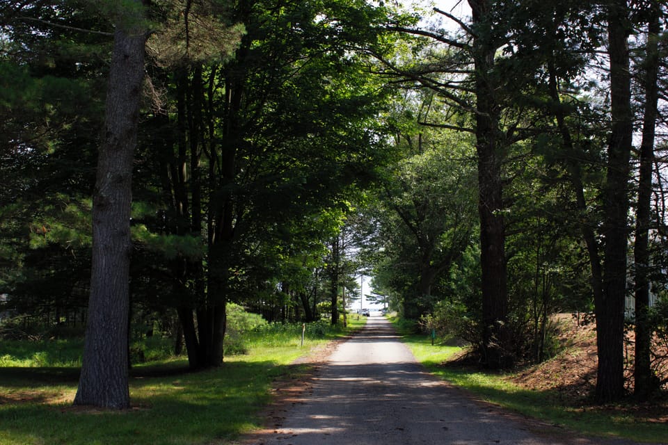 Looking East towards Lake Huron at end of road