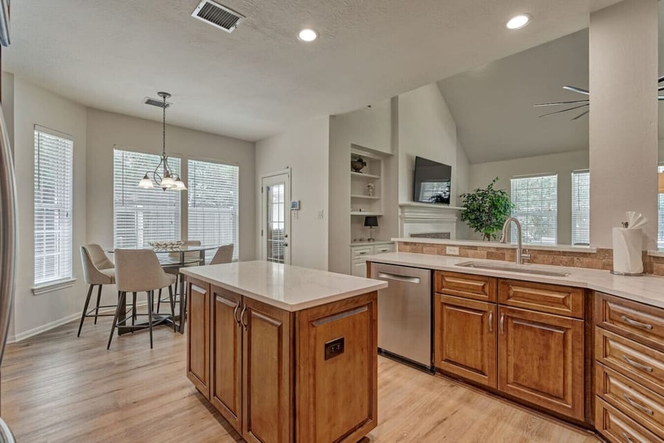 A warm, inviting kitchen ready for shared meals and morning coffee.