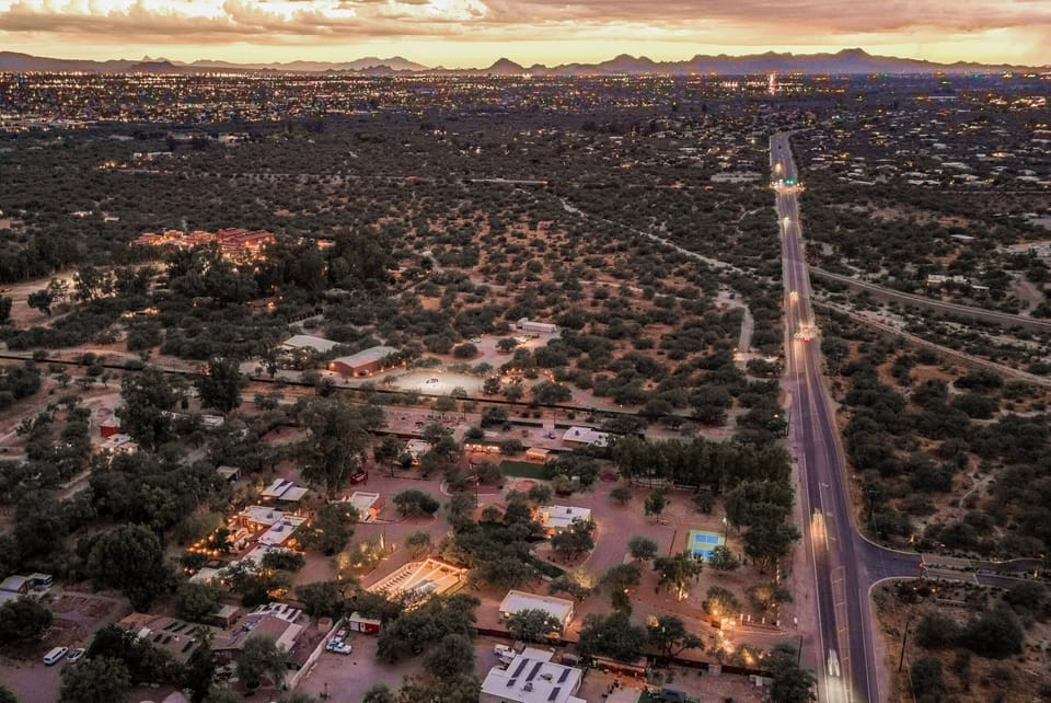 Sunset Aerial of Tanque Verde Valley