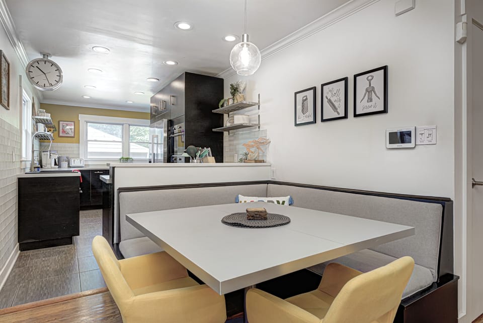 Seat everyone at the dining table and enjoy a meal