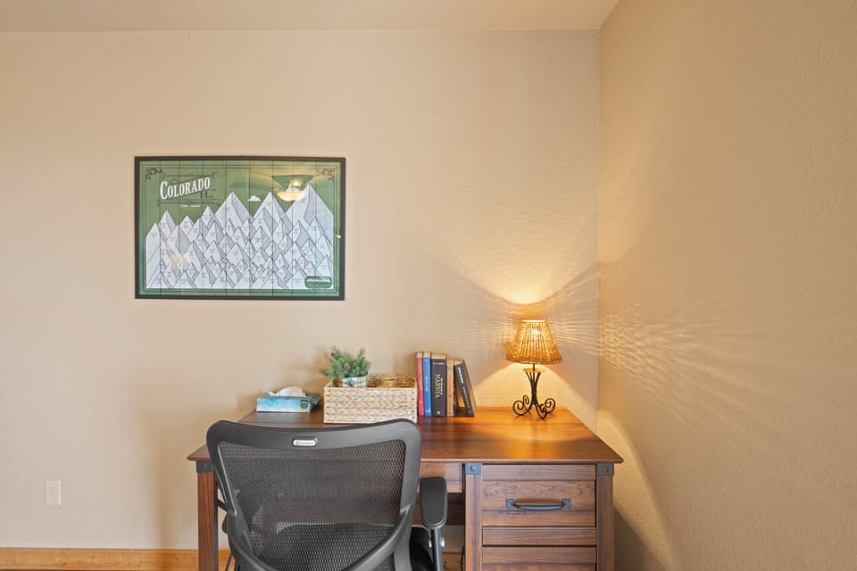 Workstation conveniently located in the master bedroom