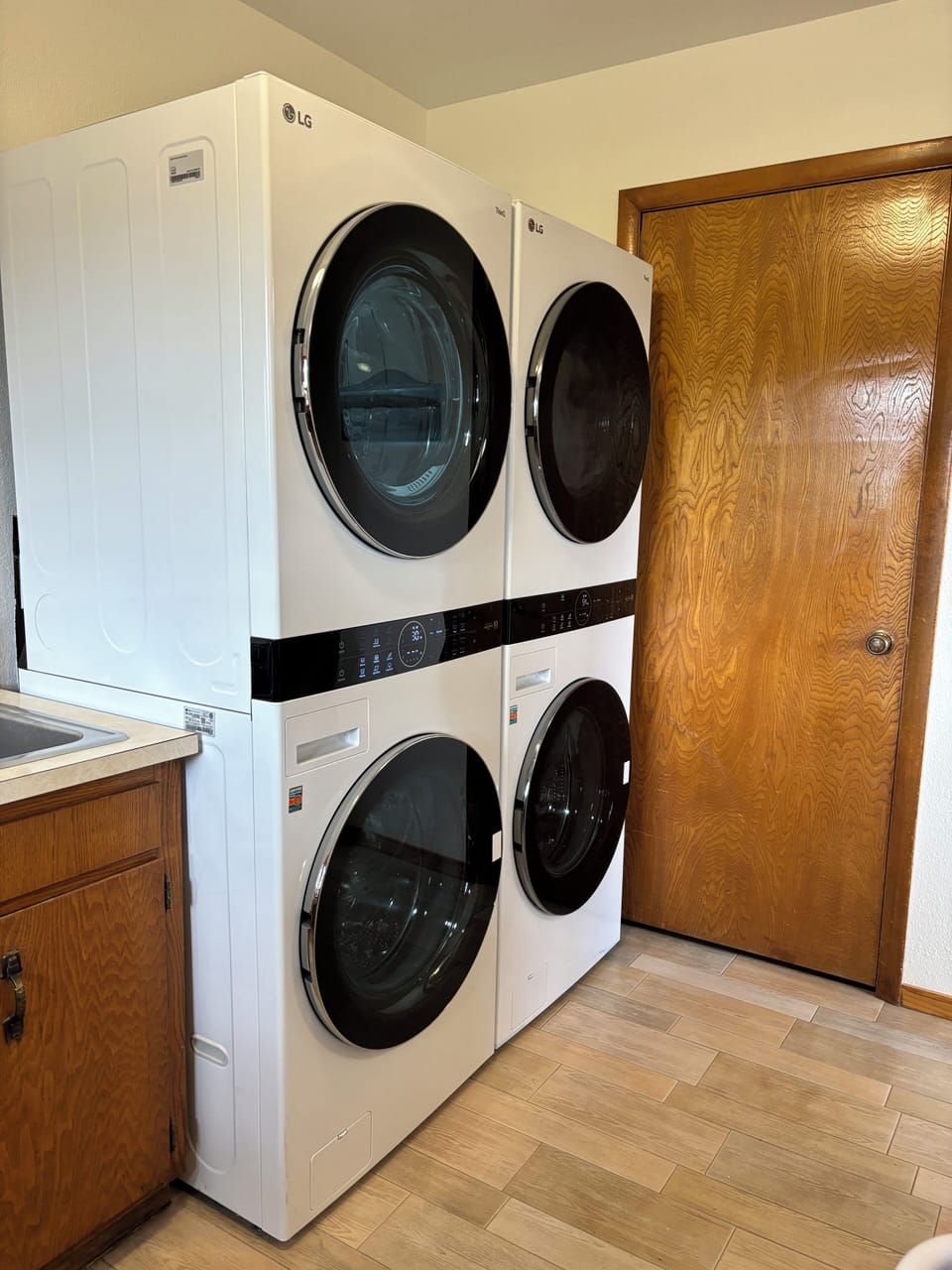 Laundry room through the back-door entry. 