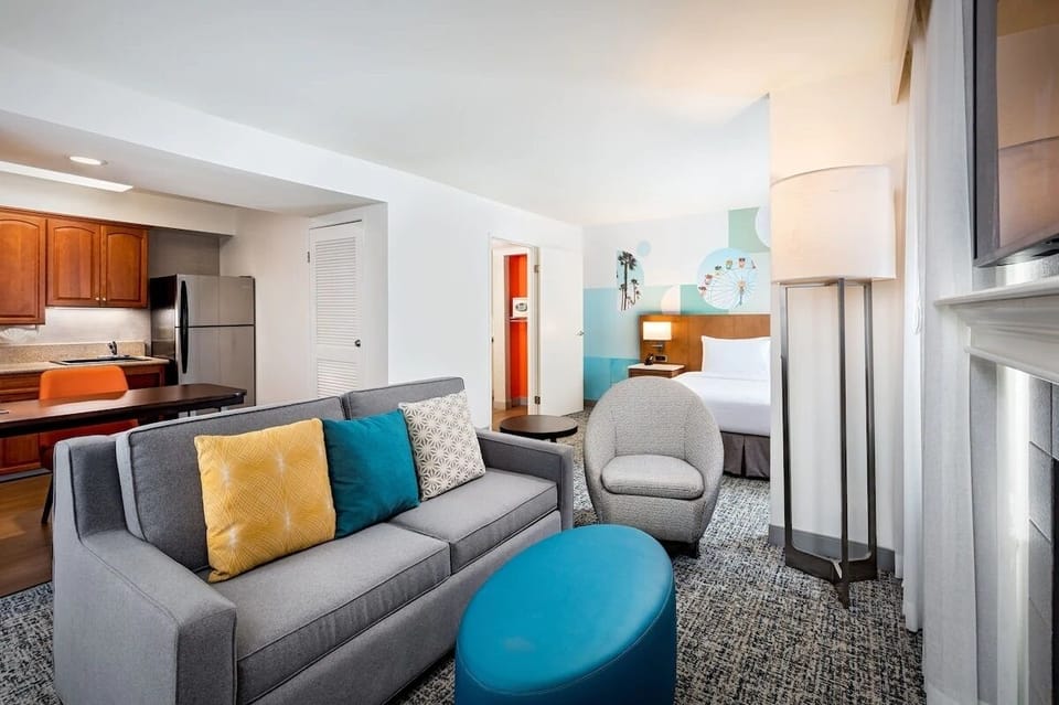 Relax fireside with plush seating and plenty of space.