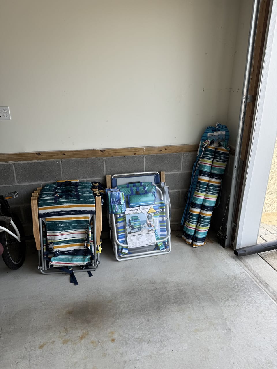 Eight Beach Chairs and Four Beach Umbrellas
