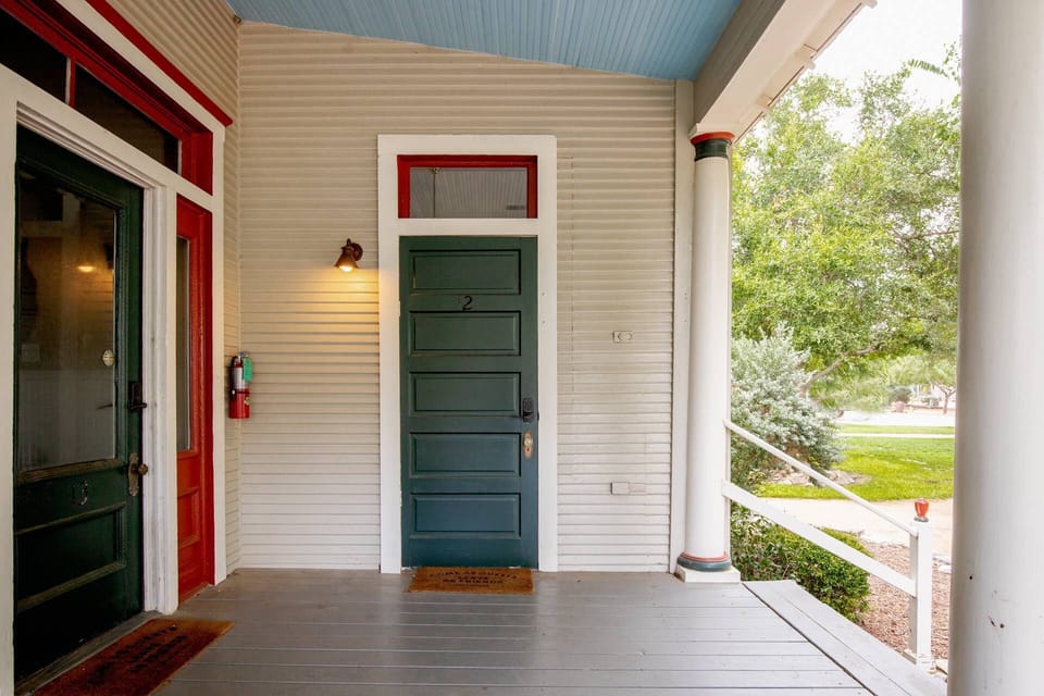 #12 The Gruene Room is located just up the front steps of The Country House and has a private guest entrance.