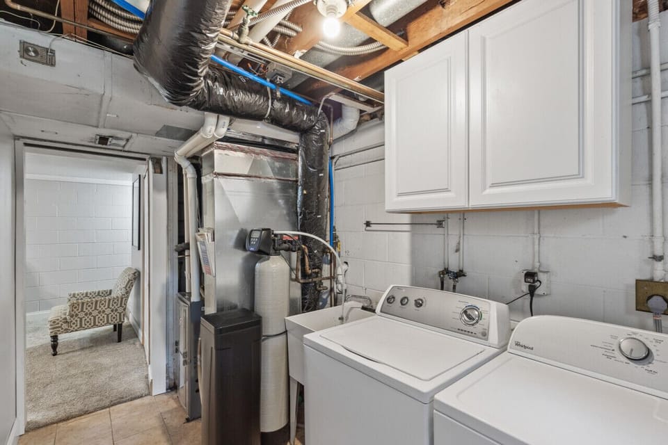 Laundry with Washer, Dryer, Water Softener