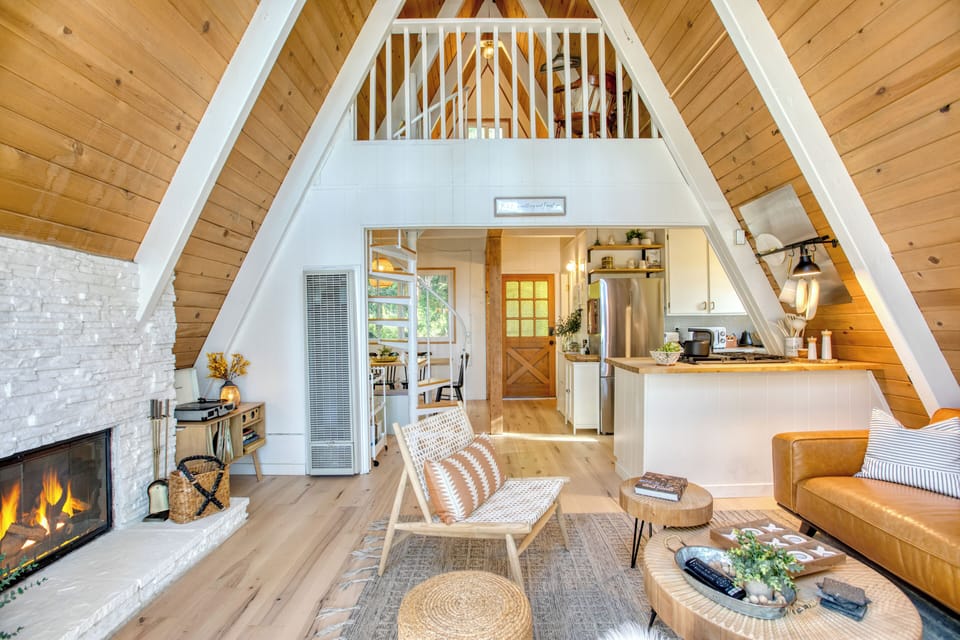 Open layout with an upper loft.