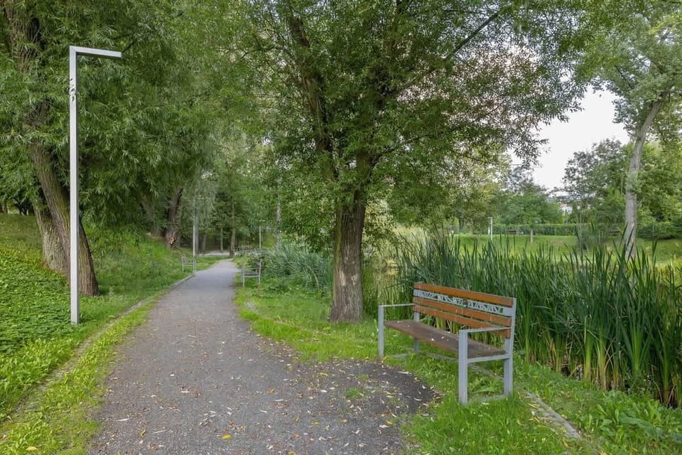 The neighbourhood has a park with lovely walking paths. 