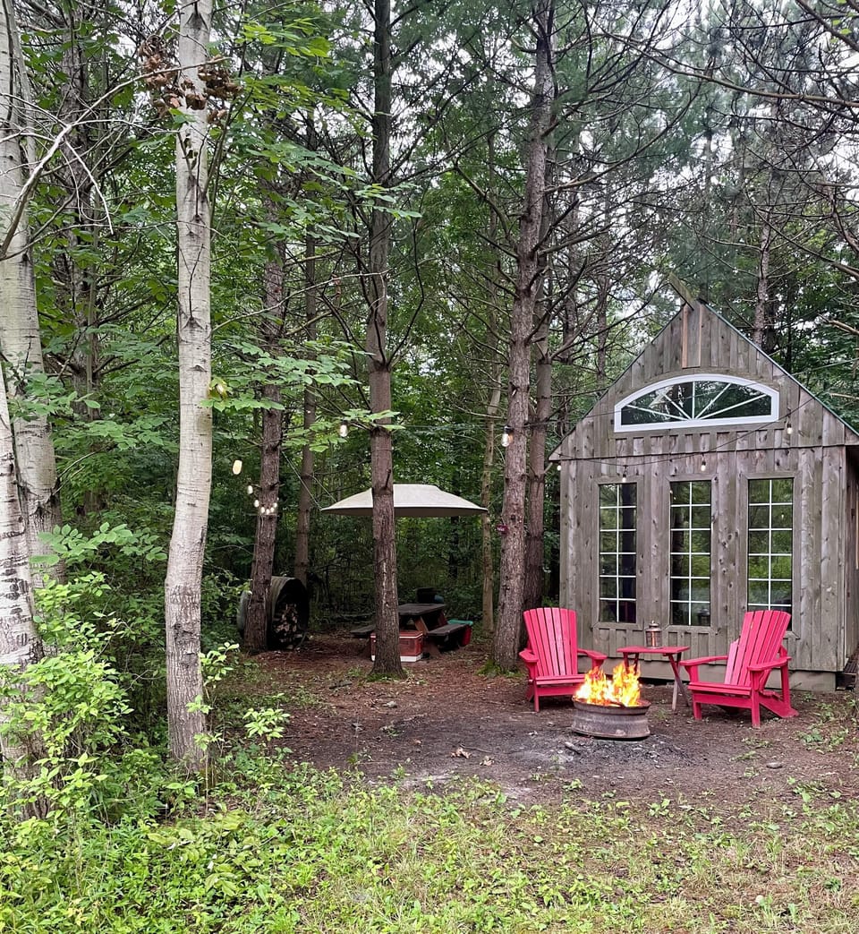 Private Driveway to cabin.  Cabin is located on own acreage.