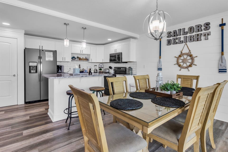 Dining area and kitchen