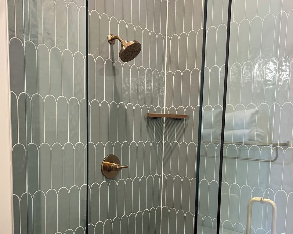 walk in shower in Artemis Guest Room