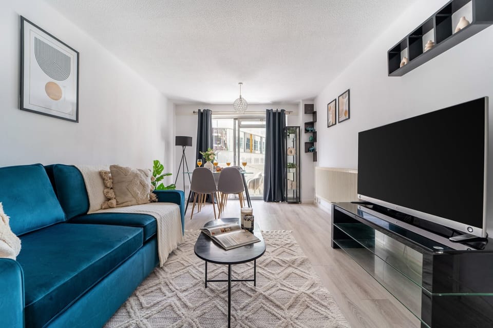 The open-plan living and dining area