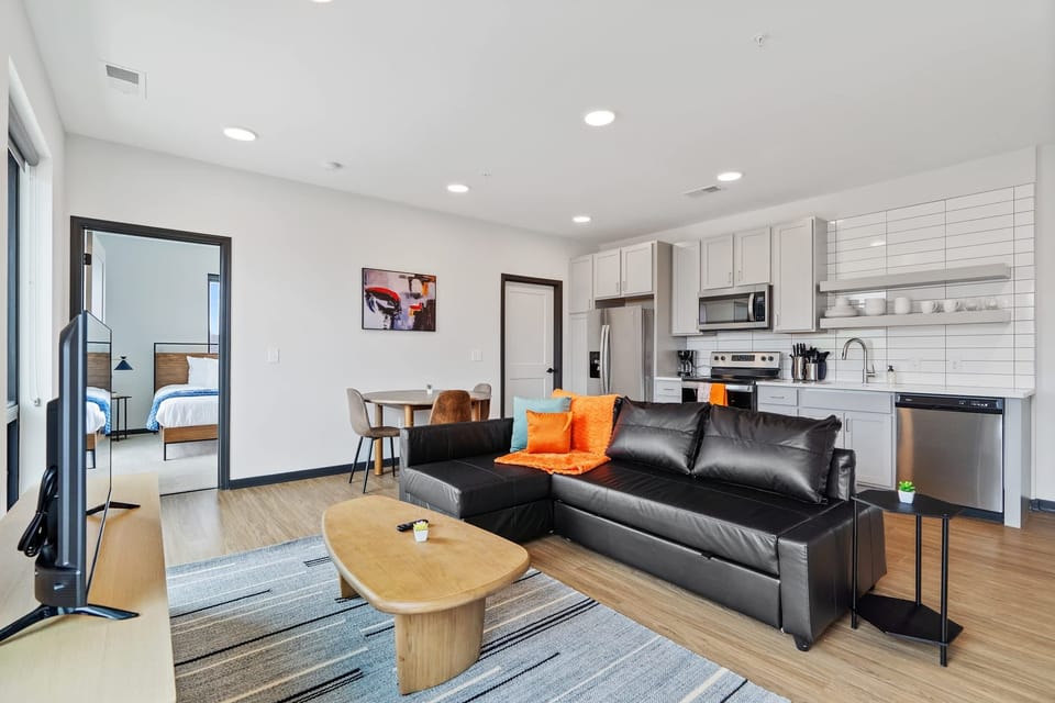 Living room and Fully Equipped Kitchen area
