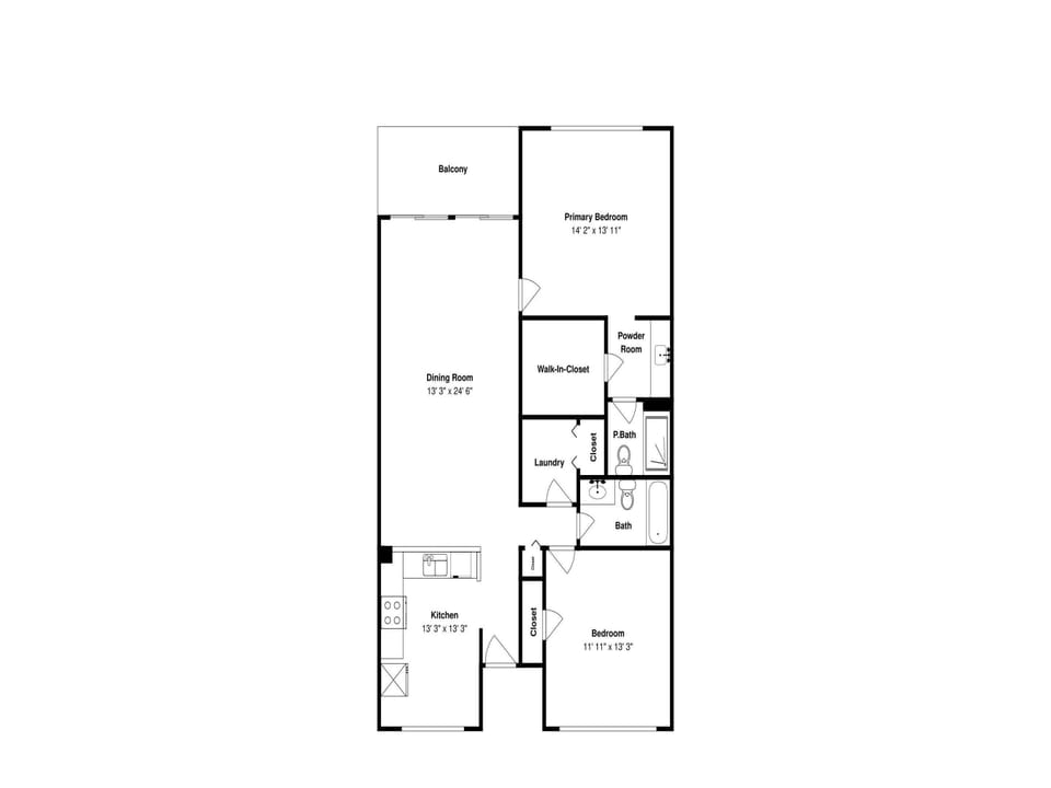 Palms of Bay Beach 4D - Floor Plan