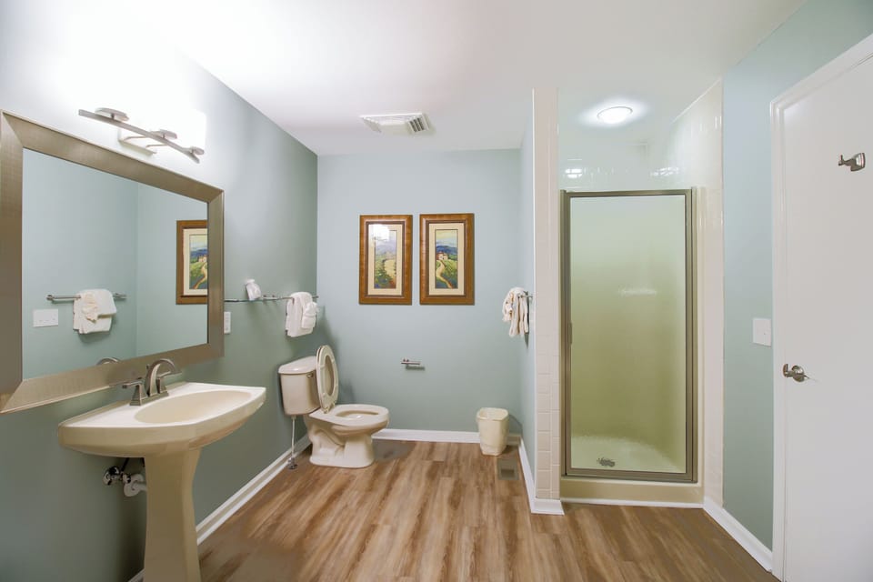 Bathroom number with with stand up shower