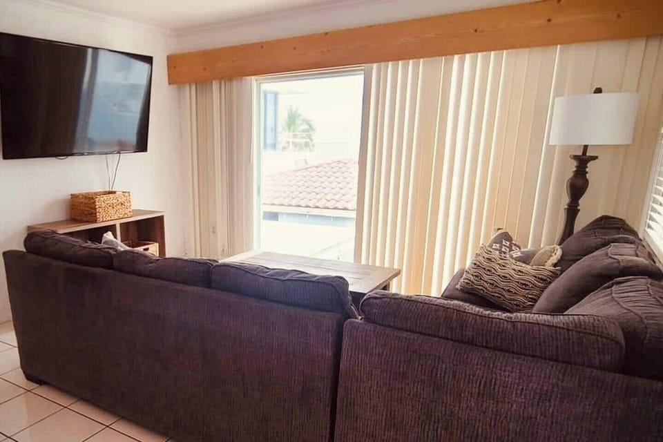 Big screen TV in living room