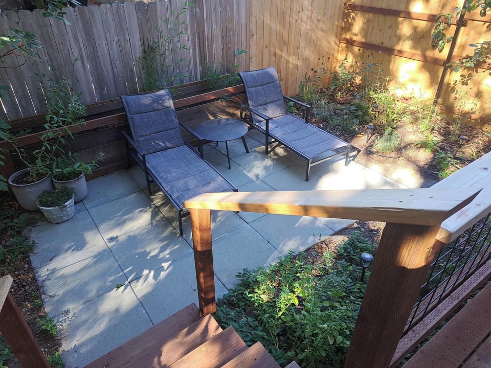 Private patio and deck off Bedroom #1