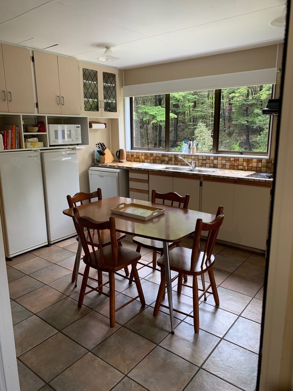 The large kitchen is well equipped