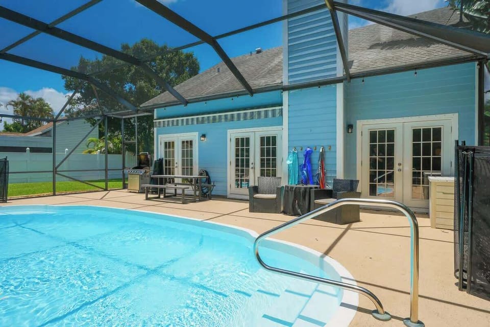 Enjoy outdoor dining and relaxation with our BBQ grill conveniently located by the poolside. 