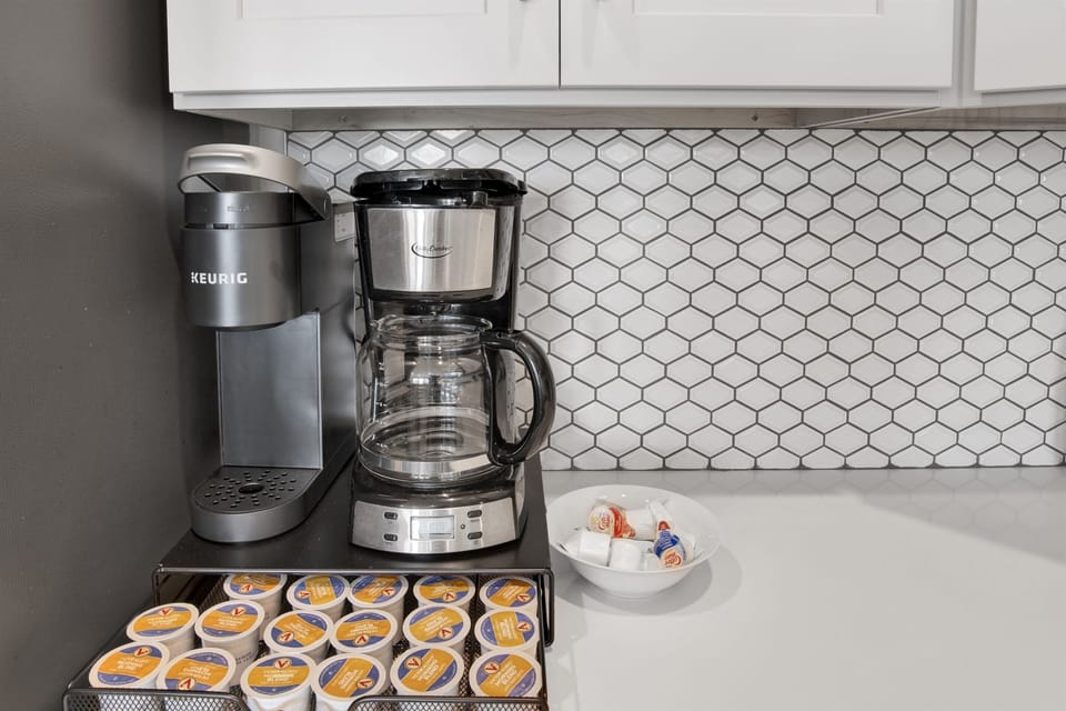 Cook up a storm in the fully stocked kitchen and enjoy complimentary coffee, perfect for family meals and mornings