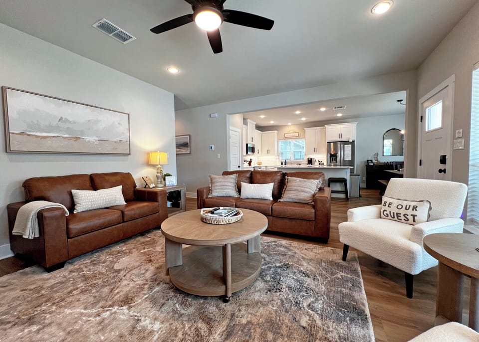 Large open floor plan with all new furnishings.